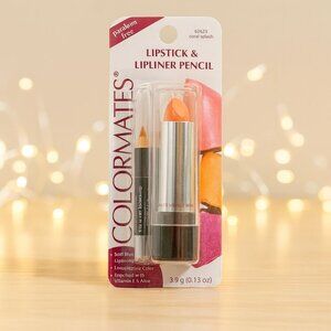 Colormates Lipstick Lipliner Pencil Set Coral Splash Paraben Free Vitamin E Aloe